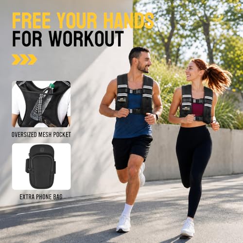 PodiuMax Weighted Vest for Women, Comfort-Fit with Adjustable Straps & Phone Bag, 6/8/12/16/20/25/30LB Womens Weighted Vest for Faster Weight Loss, Walking Strength Training Running - size: 16LB