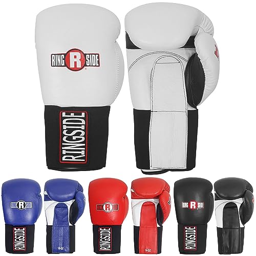 Ringside IMF Tech Hook and Loop Boxing Training Sparring Gloves - color: White, size: 16-Ounces