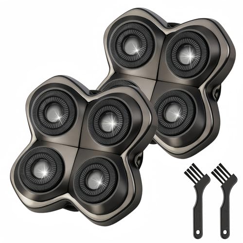 2 Pack Pro 4 Shaver Replacement Heads Compatible with Skull Pitbull Series - color: Black Foil 2 Pack