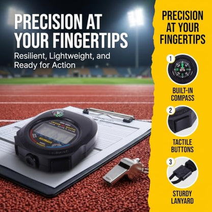 UPKOCH Multi-Function Game Stopwatch Digital Match Timer with Lanyard Handheld Training Timer for Referees Coaches Running Swimming Track and Field Practice
