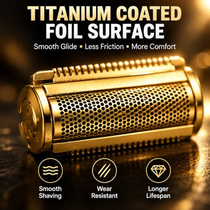 Replacement Foil Blade Compatible with MANSCAPED The Lawn Mower Electric 5.0 Ultra Hair Trimmer,Replacement Clipper Blades Groin Hair Foil Shaver Head for Close Body Hair Grooming(2 PACK GOLD) - color: GOLD/2 Pcs