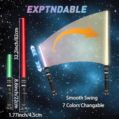 Beyondtrade Lightsabers Toy 12 Colors Doubled-Blade Dueling Swords, 2 in 1 Light Sabers with FX Sound for Kids Birthday Gift Halloween Cosplay Christmas Party Movie Fans Toys
