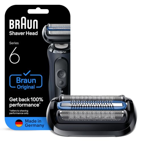 Braun Series 6 Electric Shaver Replacement Head with Sensitive Skinguard, Easily Attach Your Shaver Head, Compatible with New Generation Series 6 Shavers, 64B, Black