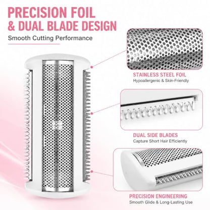 Replacement Shaver Head Foil Blade, Stainless Steel Electric Razor Replacement Head for Women, Compatible with BRL140 BRL146 Models, Wet Dry Trimmer Head for Face and Body Hair Removal
