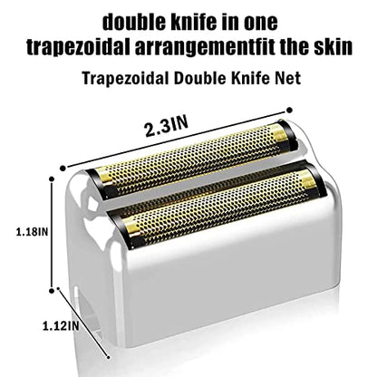 Shaver Replacement Foil and Cutters compatible with BaBylissPRO Barberology Double FXFS2 (2PC Silver) - color: 2PC Silver