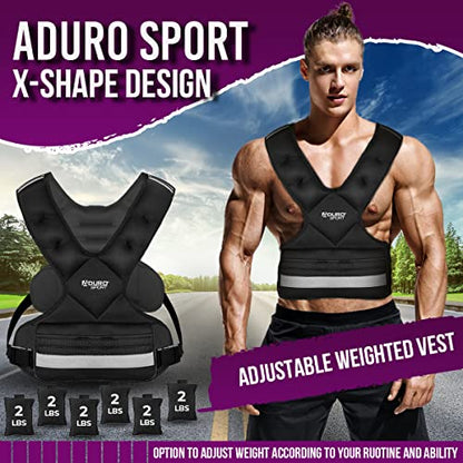 "Aduro Sport Adjustable Weighted Vest Workout Equipment, 4-10lbs/11-20lbs/20-32lbs/26-46lbs Body Weight Vest for Men, Women, Kids" - style: 20-32 Pounds (9.07KG-14.51KG)