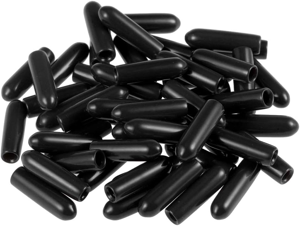 50pcs Rubber End Caps 2.5mm ID Vinyl Round End Cap Cover Screw Thread Protector Vinyl Bolt Screw Cover Caps Rubber Screw Caps Rubber Bolt Covers Caps - size: 2.5 mm