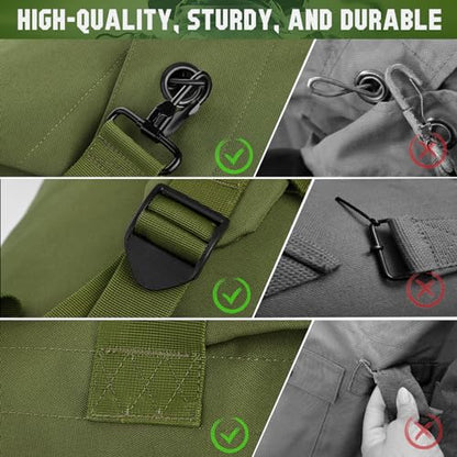 MOZETO Military Duffle Bag, 110L Extra Large Sea Bag with Backpack Straps Heavy Duty Army Duffle Bag for Camp, College Dorm or Laundry Bag