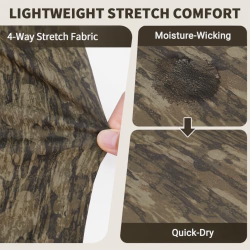 Lightweight Hunting Balaclava Camo Face Mask with Mesh Panel - color: Bark Ridge