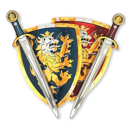 Liontouch - Noble Knight Foam Swords & Shields for Two Kids - Age 3-8 - color: Blue + Red