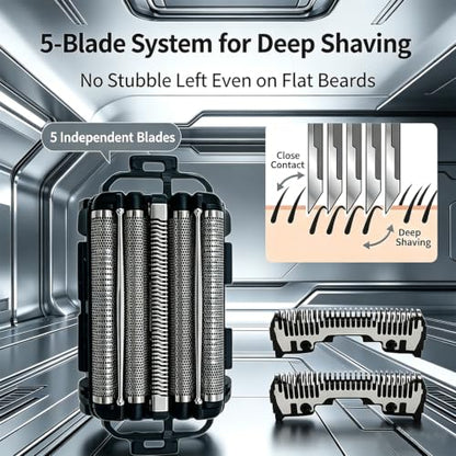 For Panasonic Arc 5 Replacement Blades and Foil,Electric Razor Blades Compatible with WES9032P ES9032 ES9034 ES9036 ES9038, Replacement Blades Fits Models ES-LV61, ES-LV65, ES-LV67, ES-LV95