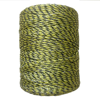 Upgraded Electric Fence Polywire 1312feet 400 Meters,1/8 Diameter Portable Electric Fencing Polywires, 6 Stainless Steel Strands ，Easy to Install,Portable Electronic Fence,Yellow and Black - size: 1312Ft/400M