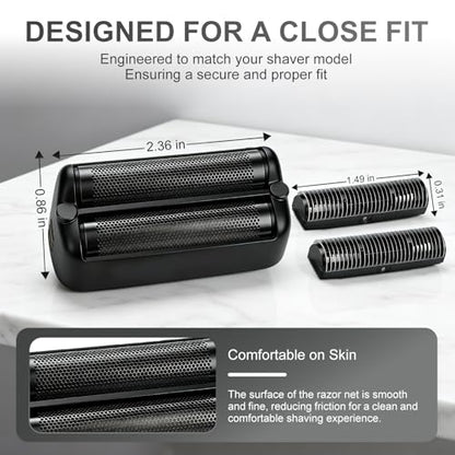 Foil & Cutter Replacement Compatible with BaBylissPRO FXONE, Black, 2 Pack - color: Black