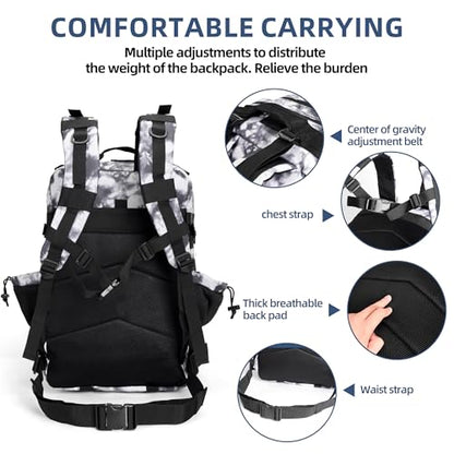 gracedon Tactical Backpack - Military Molle Bag 3 Days Pack for men and Women Large Assault Rucksack 25-45L (45L-gray) - color: 45l-gray