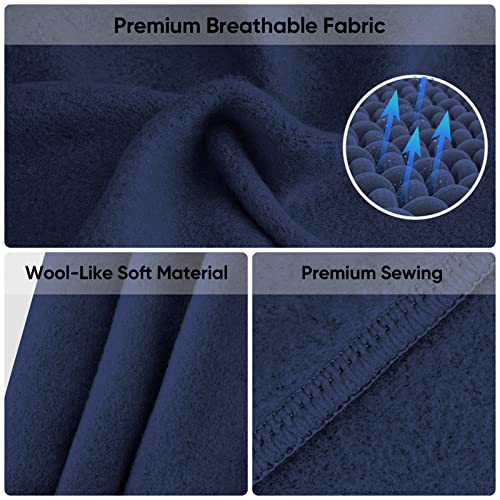 TICONN Neck Gaiter for Men Women, Cooling Bandana Face Mask Cover Gator - color: 2 Navy Blue, style: Fleece