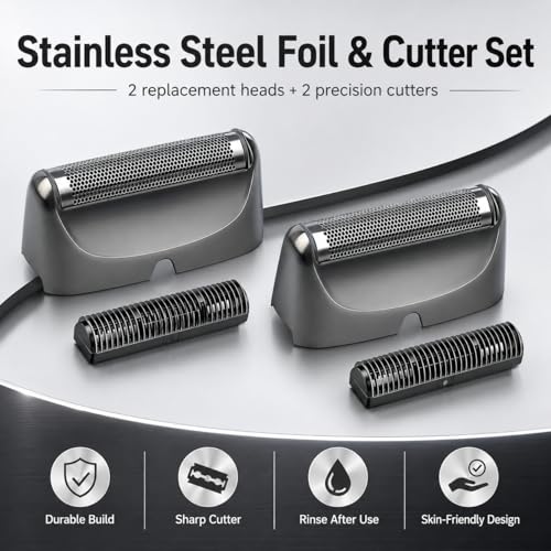Replacement Foil Blade Compatible with BaBylissPRO UV Metal Single Shaver - color: Grey-2 Packs