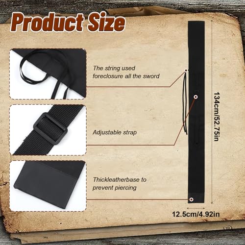 Sword Carrying Bag,Black Durable Sword Case,52.76 X 4.92 in