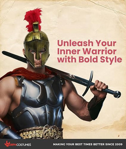 Nicky Bigs Novelties Morph Medieval Knight Greek Spartan Roman Helmet Costume Gold Gladiator Warrior Folding Face Mask - color: Gold