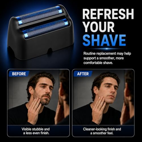 Replacement Double Foil Blade Compatible with BaBylissPRO UV-Double Shaver - color: Black Double Foil-2 Pack