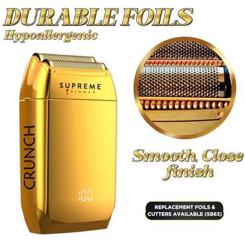 Supreme Trimmer Replacement Foil & Cutter SB63 | Hypoallergenic Foil for Crunch STF602 | Gold - color: Gold Foil & Cutters