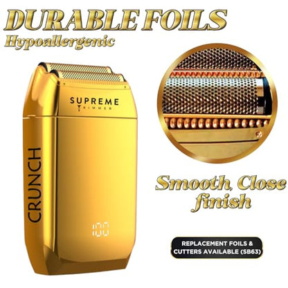 Supreme Trimmer Replacement Foil & Cutter SB63 | Hypoallergenic Foil for Crunch STF602 | Gold - color: Gold Foil & Cutters