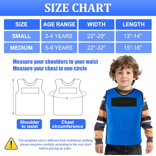 Weighted Vest for Kids,Neoprene Compression Vest - color: Blue, size: M