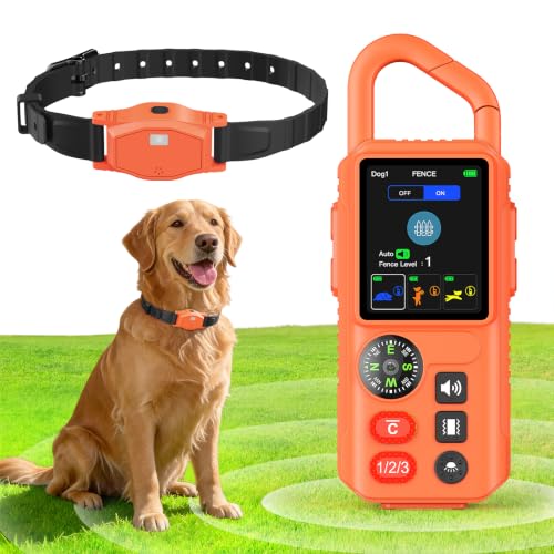 4-in-1 Electric Fence for Dogs for Medium Large Dogs, Safe Pet Containment - color: Orange for 1 Dog