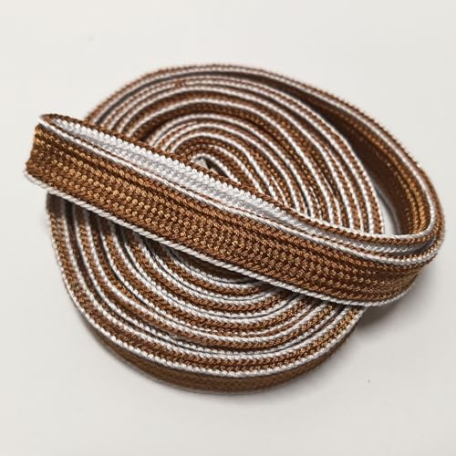 Two Colors Silk Cotton Ito Sageo Rope, Suitable for Japanese Samurai Sword DIY Tsuka Knife Handle Scabbard Decorative Rope (White-Brown) - color: White-brown