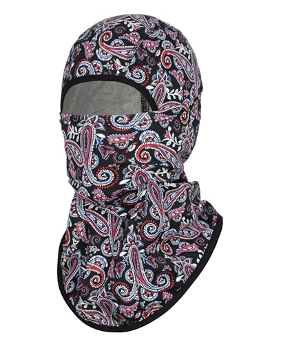 BOCOMAL FR Balaclava with Face Mask Flame Resistant 5.5oz Lightweight 100%C - color: Paisley Black 1028