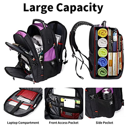 SHRRADOO Large Travel Laptop Backpack for Women, Work College Backpacks - color: Purple
