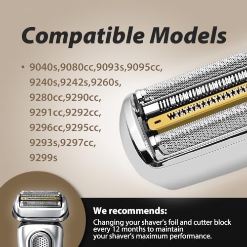92S Series 9 Electric Shaver Replacement Head Compatible with S9 Foil & Cutter Razor Heads, Applicable for S9 9290cc, 9291cc, 9385cc, 9330s, 9370cc, 9330s, 9293s, 9296cc.