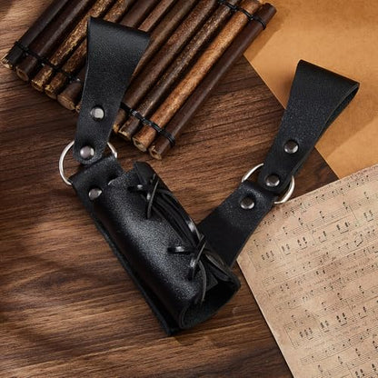 SUPERFINDINGS PU Leather Sword Sheaths Black Leather Sword Frog Swords Frogs Waist Belt Holder Retro Medieval for Adult Men Cosplay Props Knight