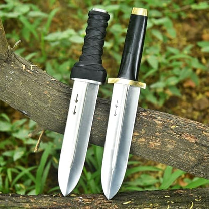V M Thorfinn Dagger Replica from Vinland Saga, Handmade Viking Knife with Leather Sheath, Anime Collectible Fixed Blade for Cosplay, Display, Halloween Costume & Gift for Men
