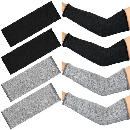 Neer 4 Pair Protective Arm Sleeves Cover,11.8 Inch,Black,Gray - color: Black, Gray, size: 11.8 Inch