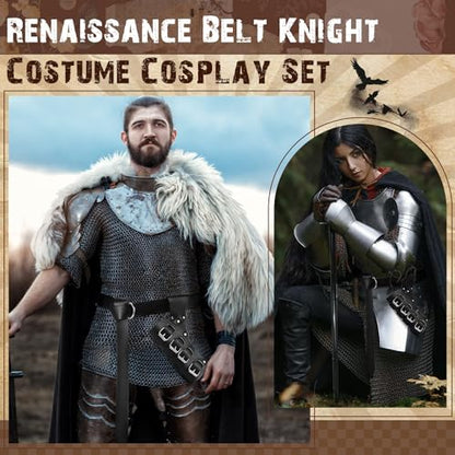 Silkfly 2 Pcs Medieval Pirate Sword Belt Sword Sheath, Black - color: Black