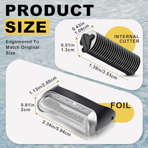 2026 Upgraded 10B Replacement Foil & Cutter Compatible with Bra-un Cruzer/Series 1, 10B/20B 1000/2000 Series Replacement Shaver Head Set Fits for 170 180 190 1735 1775 5728 5729 170S