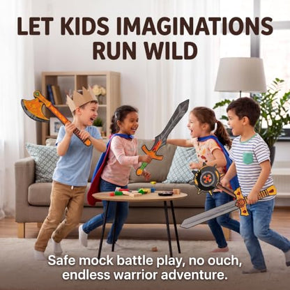 Foam Swords Weapons Toy 5 Set, 17 inch, Kids Boys Gift