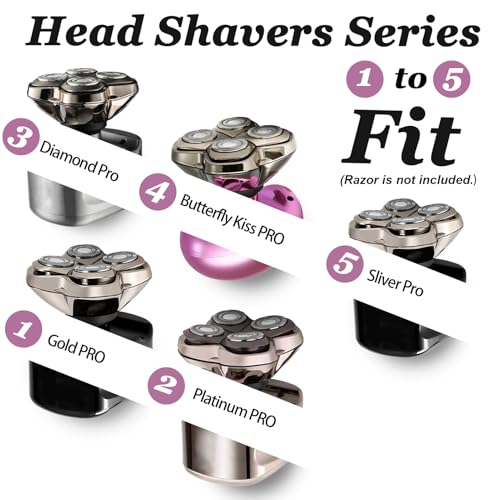 2Pack Professional Replacement Head for Skuls Pitbuls Shaver Gold PRO, Silver PRO, Diamond PRO Series…Self-Sharpening Blades with Hypoallergenic Foil - size: 1 Count (Pack of 2)