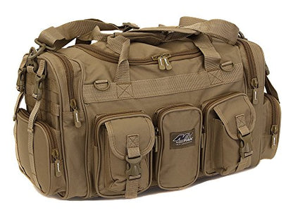 Mens Large 22" Inch Tan Duffel Duffle Military Molle Tactical Gear Shoulder Strap Travel Bag