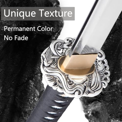 Handmade Sharp Katana, Traditional Clay Tempered 1060/9260/T10 Steel, Full Tang Real Katana Sword, Authentic Japanese Craft Samurai Sword - color: Ink-Black