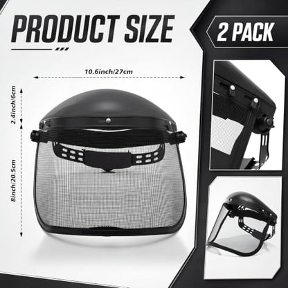 Sabary Safety Face Shield with Mesh Visor for Men, Black,White - color: Black,white