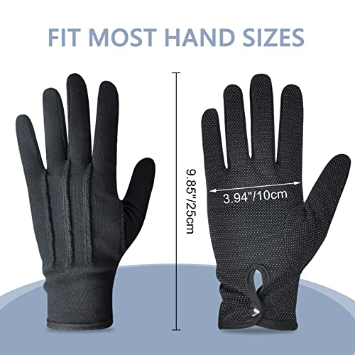Beaded Parade Cotton Gloves for Women and Men With Grip - Non-Slip Costume Uniform Police Gloves With Snap Cuff - color: Black,1pc