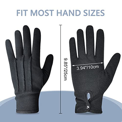 Beaded Parade Cotton Gloves for Women and Men With Grip - Non-Slip Costume Uniform Police Gloves With Snap Cuff - color: Black,1pc