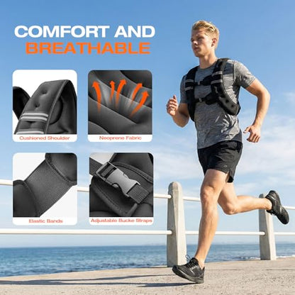 Weighted Vest for Women Men, Weight Vest for Walking, Adjustable Weight Training Vest for Workout, Running, Exercise