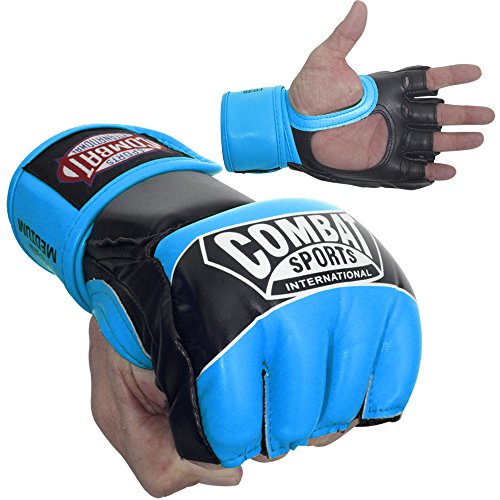 Combat Sports Pro Style Grappling MMA Gloves - color: Blue, size: Youth Medium