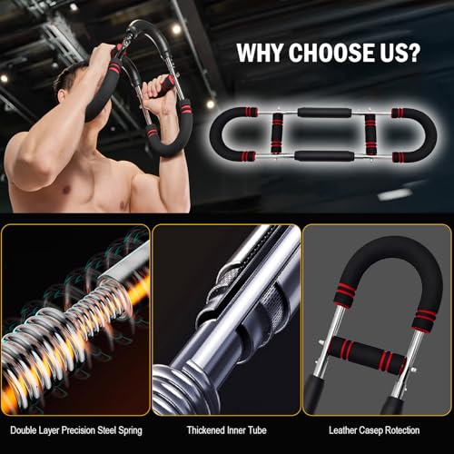 Latest-Gen Twister Arm Trainer, Adjustable Power Spring Workout Bar, Forearm Triceps Chest Exerciser Strengthener, Detachable Portable Home Fitness Equipment for Enhancing Upper Body Muscle - style: 30-60lb