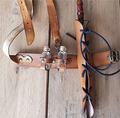 BLESSUME Medieval Knight Belt with Sword Frog Holster Rapier Scabbard Holder 1pc - color: Brown 11