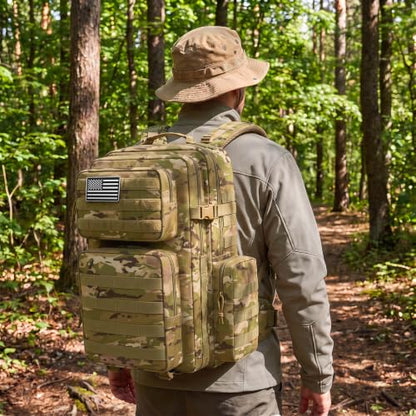 TILYMOL 55L Military Tactical Backpack for Men & Women, Large Assault Pack - color: Yellow Camo, size: 55L