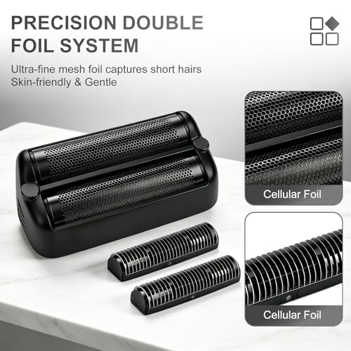 Foil & Cutter Replacement Compatible with BaBylissPRO FXONE, Black, 2 Pack - color: Black
