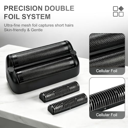 Foil & Cutter Replacement Compatible with BaBylissPRO FXONE, Black, 2 Pack - color: Black